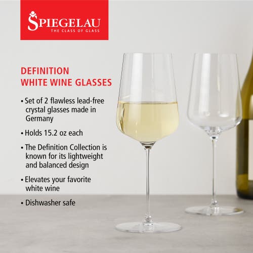 Spiegelau Set Of 2 Definition 15.2oz White Wine Glasses In Clear