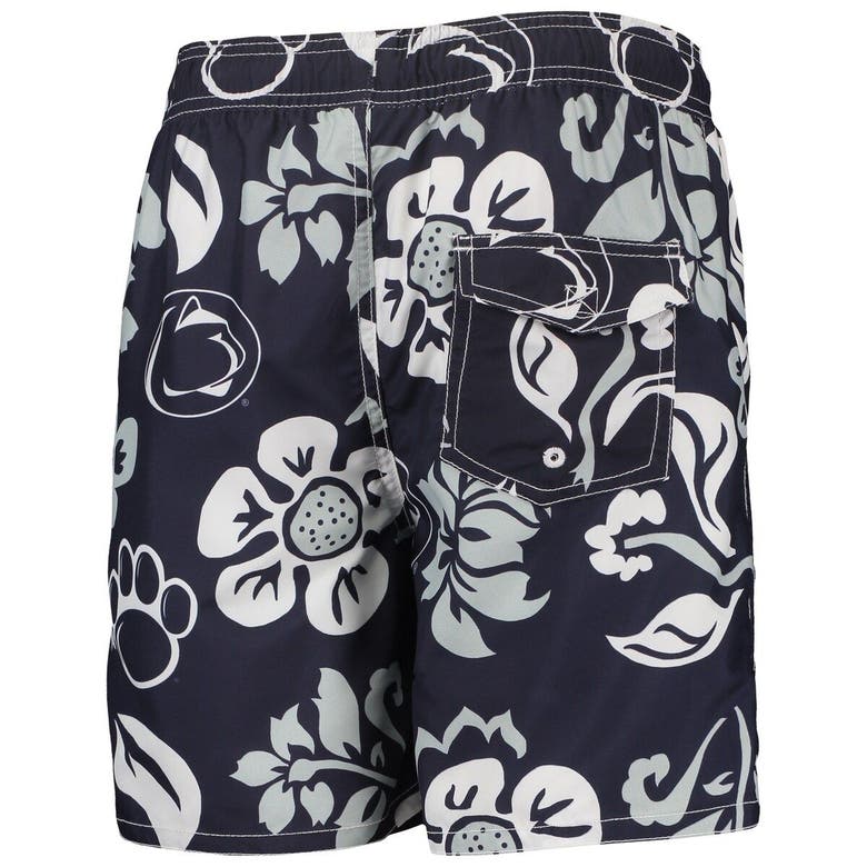 WES & WILLY YOUTH WES & WILLY NAVY PENN STATE NITTANY LIONS FLORAL VOLLEY SWIM TRUNKS