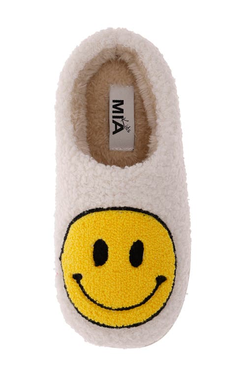 Mia Kids' Little Cozi Slipper In Yellow Happy Face