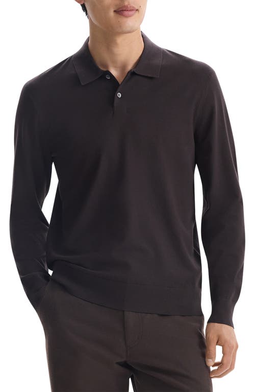 Shop Theory Goris Long Sleeve Polo In Hickory