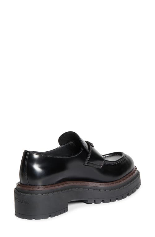 Shop Prada Double Chocolate Platform Loafer In Nero