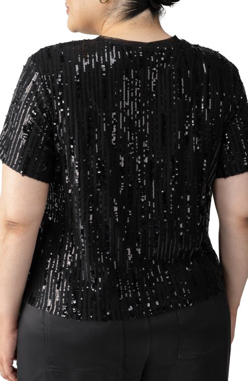 Shop Sanctuary Sequin Perfect T-shirt In Black