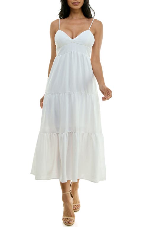 Speechless Back Cutout Midi Dress in White Jm at Nordstrom, Size X-Small