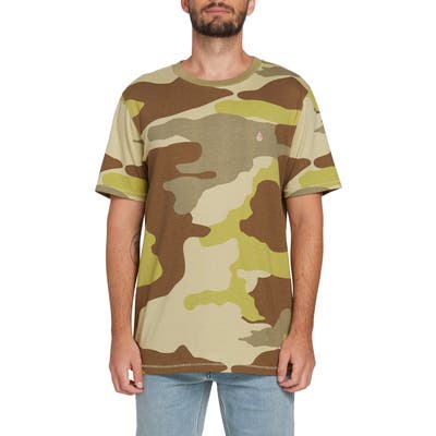 Volcom Peace Squad Camo Print T-Shirt, Green