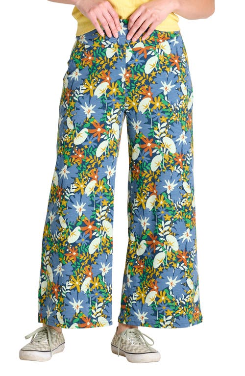 Chaka Wide Leg Knit Crop Pants in Midnight Floral Print