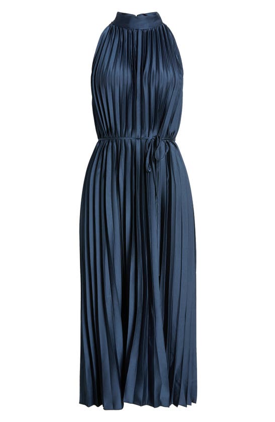 Sam Edelman Sleeveless Pleated Dress In Navy