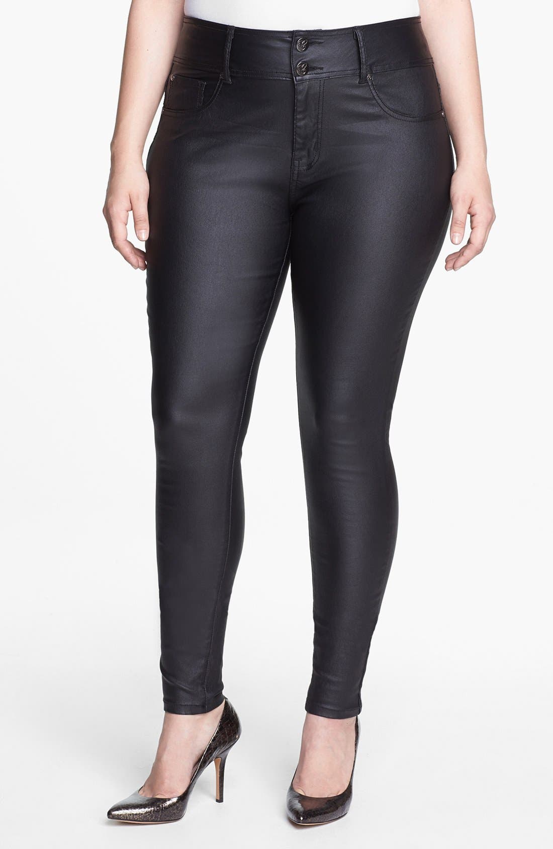 City Chic Coated Stretch Jeans (Plus Size) Nordstrom