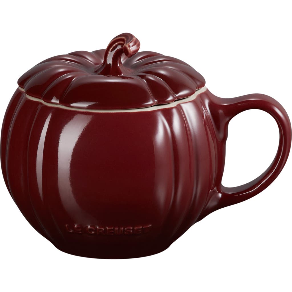 Le Creuset Pumpkin Mug & Lid In Rhone