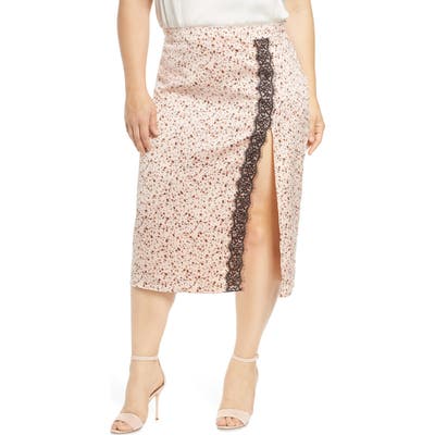 Plus Size Leith Lace Trim Skirt, Pink