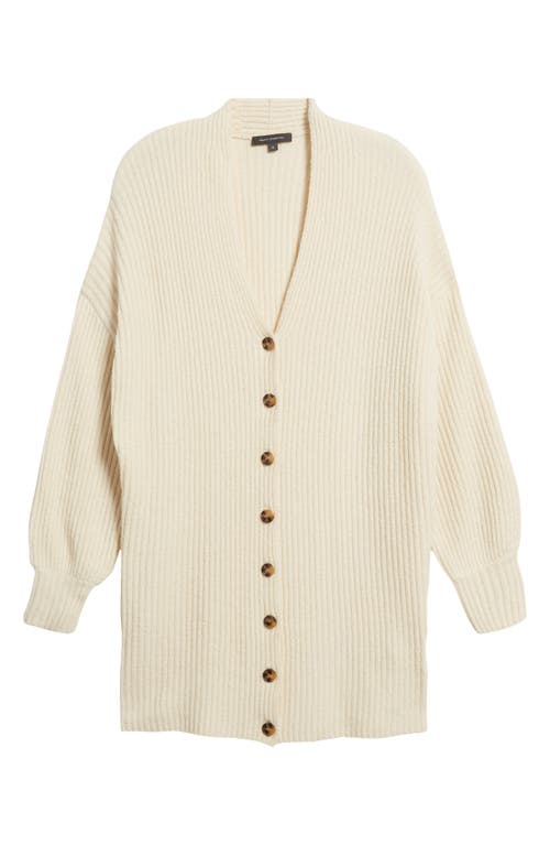 Shop French Connection Babysoft Rib Button Front Long Sleeve Sweater Dress In Classic Cream