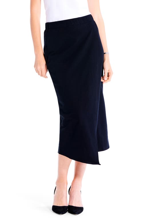 NIC+ZOE Cascade Asymmetric Midi Skirt in Black Onyx