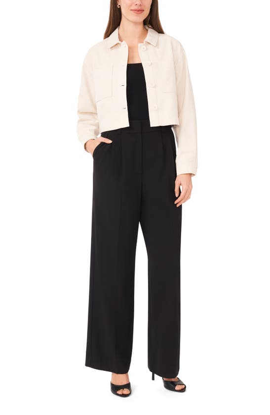 Halogen Tort Crop Jacket In Natural Beige