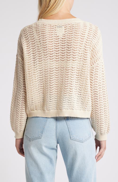 Shop Billabong Sunlit Open Stitch Sweater In White Cap