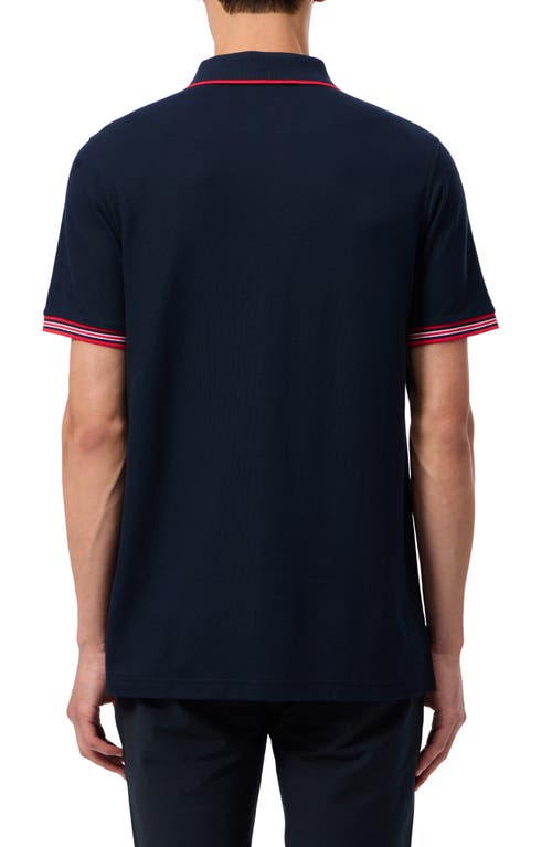 Shop Psycho Bunny Cambridge Tipped Piqué Knit Polo In Navy