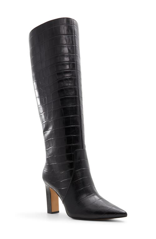 Shop Aldo Cadigoder Pointed Toe Knee High Boot In Black