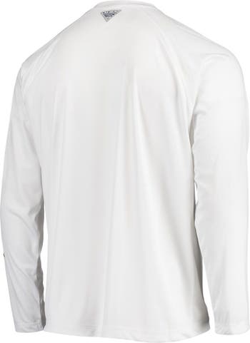 Columbia Men's Columbia White Los Angeles Dodgers Americana Terminal Tackle  Omni-Shade Raglan Long Sleeve T-Shirt