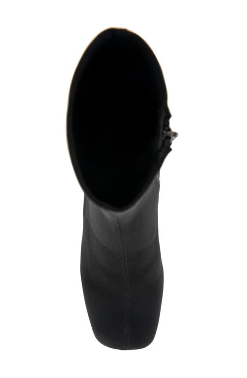 Aerosoles Sussex Block Heel Platform Bootie In Black Stretch Gabardine