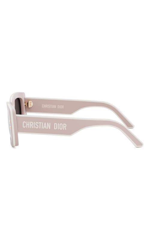 Shop Dior 'pacific S1u 53mm Rectangular Sunglasses In Shiny Pink/smoke