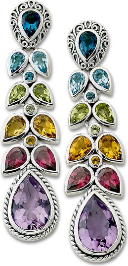 Silver gem deals earrings