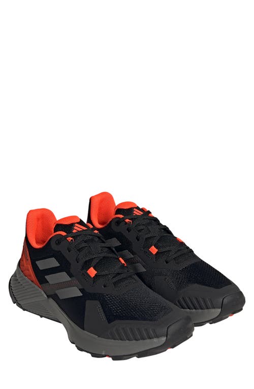 Shop Adidas Originals Adidas Terrex Soulstride Trail Running Shoe In Black/grey/solar Red