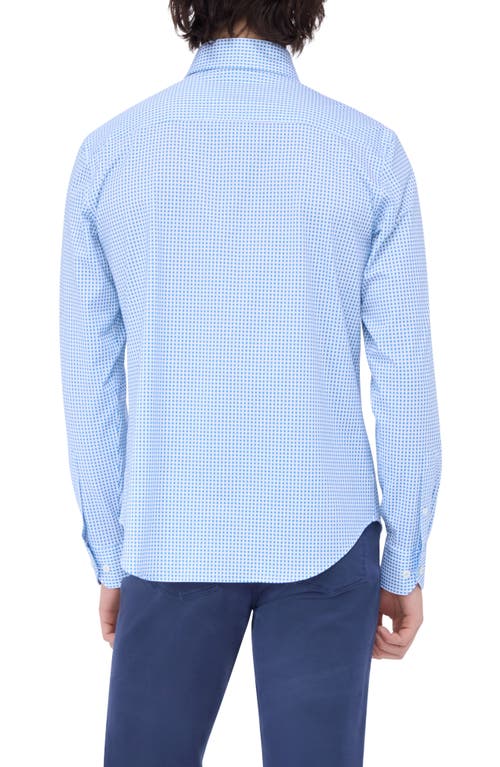 Shop Bugatchi Devon Ooohcotton® Print Button-up Shirt<br> In Air Blue