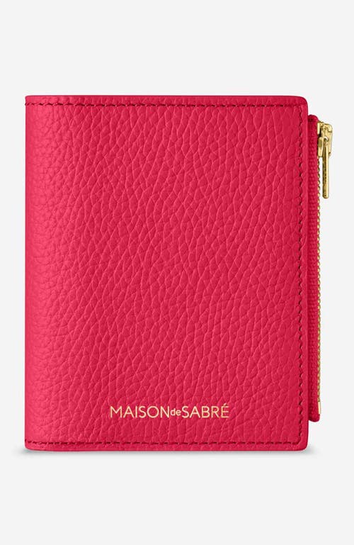 Shop Maison De Sabre Maison De Sabré Small Leather Bifold Wallet In Fuchsia Lavender