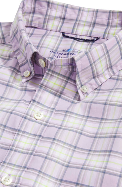 Shop Vineyard Vines Plaid On-the-go Brrrº Button-down Shirt In Plaid Iris