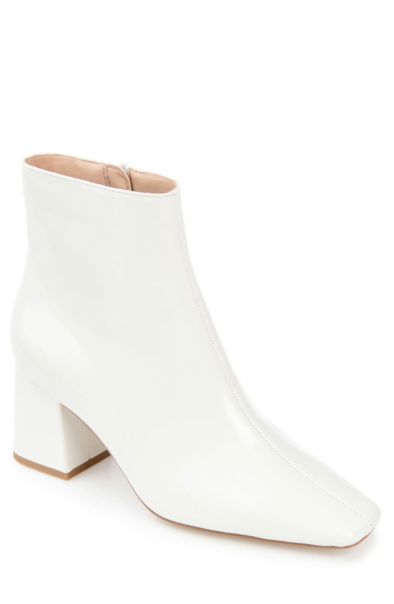 Journee Collection Haylinn Womens Zipper Square Toe Booties In White ...