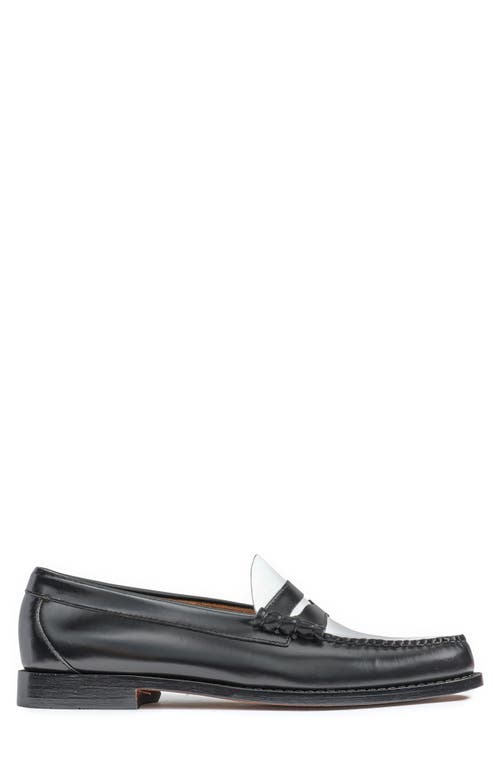 Shop G.h.bass Larson Leather Penny Loafer In Black/white