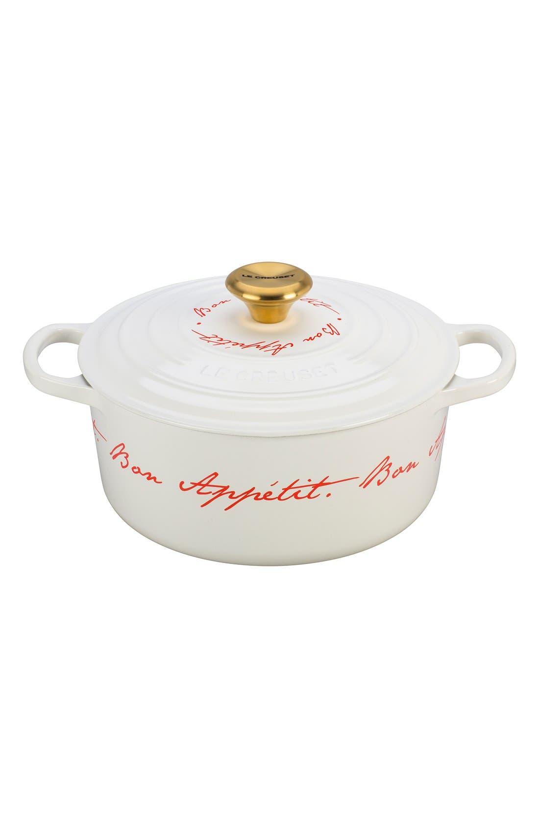 Le Creuset 'Bon Appétit Gold Knob' 4 1/2 Quart Round Enamel Cast Iron