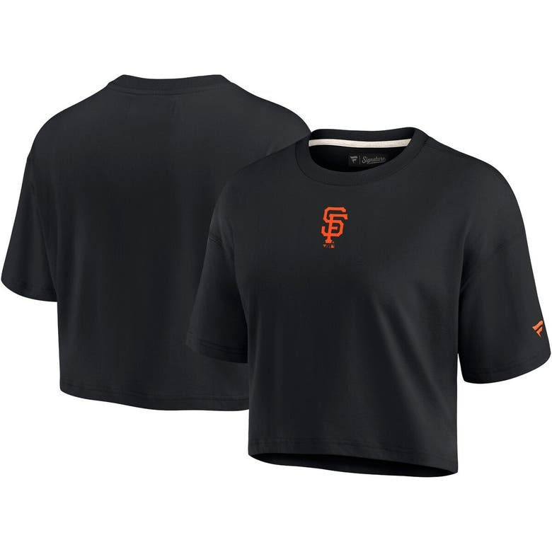 Shop Fanatics Signature Black San Francisco Giants Elements Super Soft Boxy Cropped T-shirt