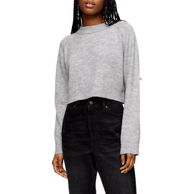 Topshop Raglan Sleeve Crop Sweater