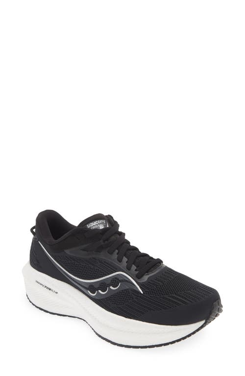 Saucony Triumph 21 Running Shoe -Wide Width Available Black/White at Nordstrom,