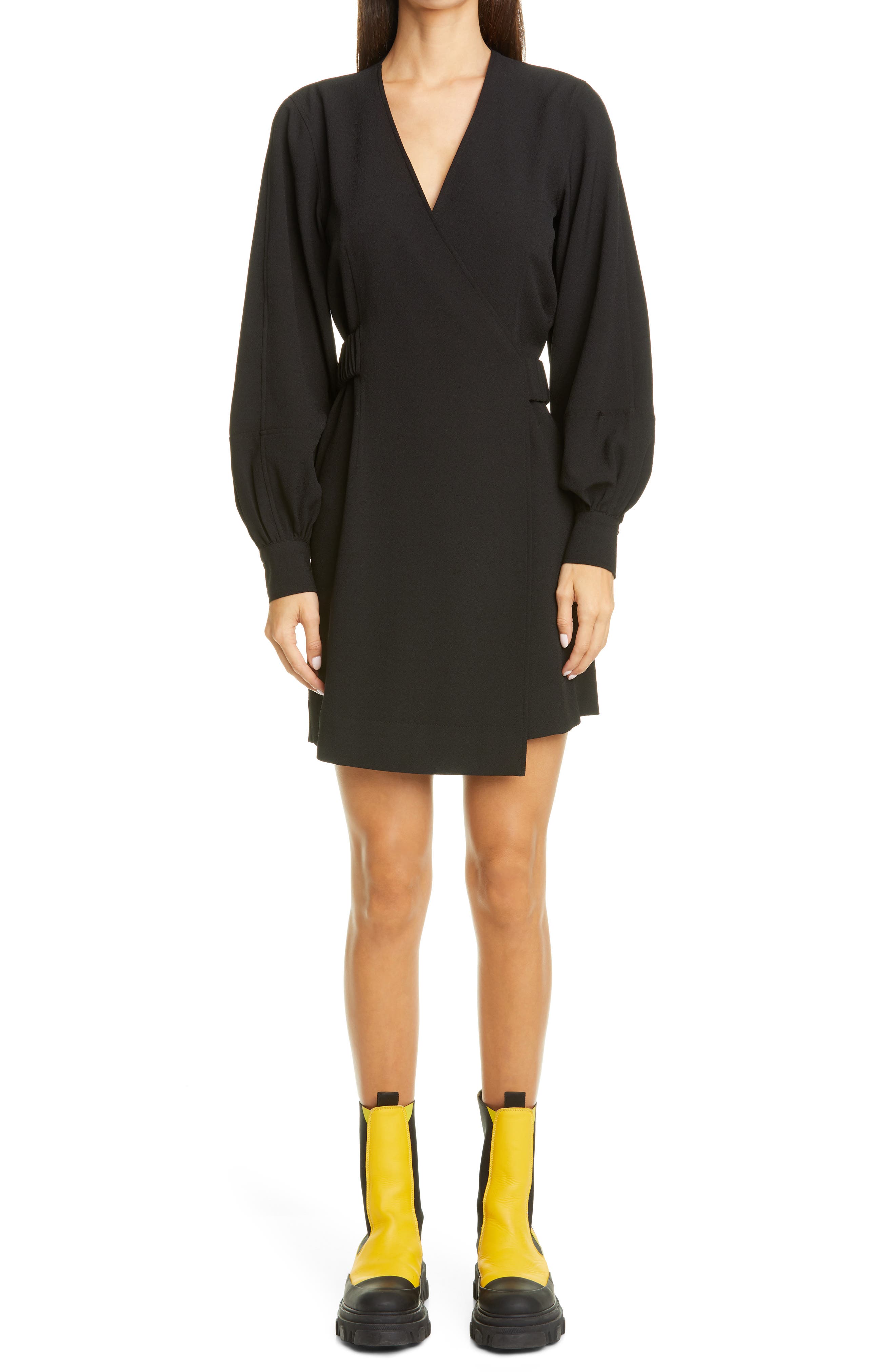 ganni crepe mini dress