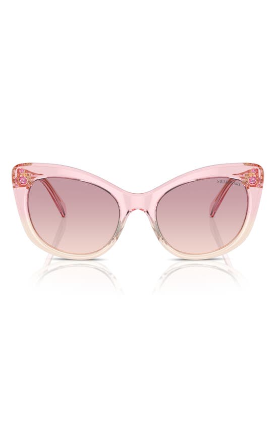 Shop Swarovski 55mm Cat Eye Sunglasses In Pink