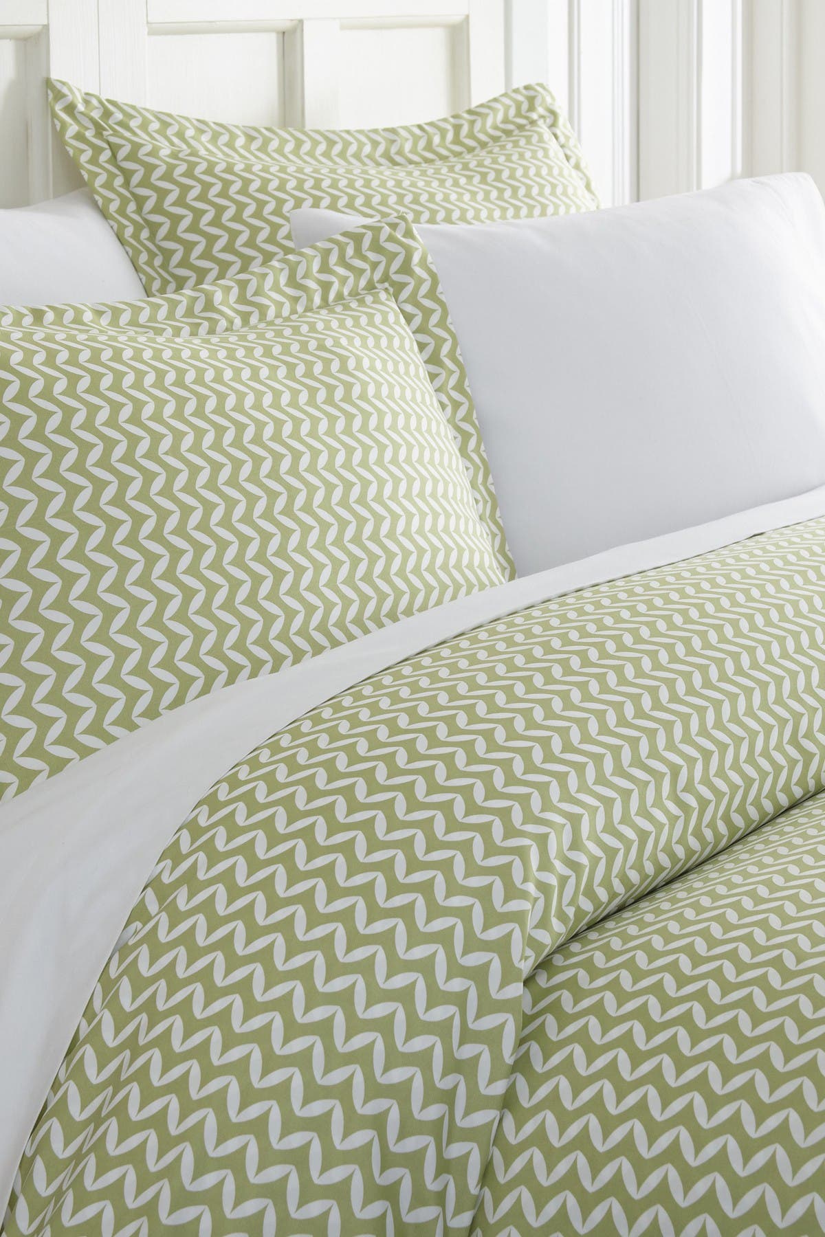IENJOY HOME HOME SPUN PREMIUM ULTRA SOFT 2-PIECE PUFFED CHEVRON PRINT DUVET COVER TWIN SET,816651028801