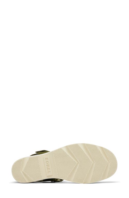 Sorel Women's Joanie Iv Y-strap Wedge Sandals In Utility Green/honey White