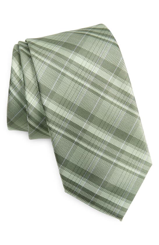 Calvin Klein Blake Plaid Tie In Green