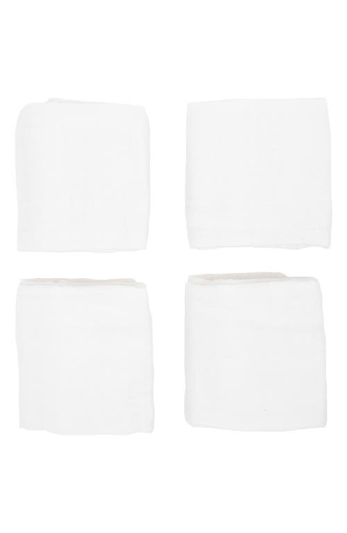 little unicorn 4-Pack Cotton Muslin Blankets in White at Nordstrom