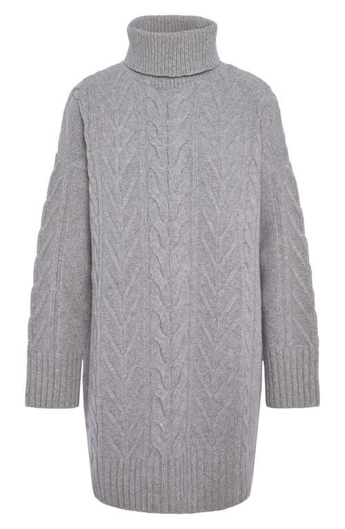 Barbour Beatrix Cable Stitch Long Sleeve Wool Blend Sweater Dress In Grey Marl