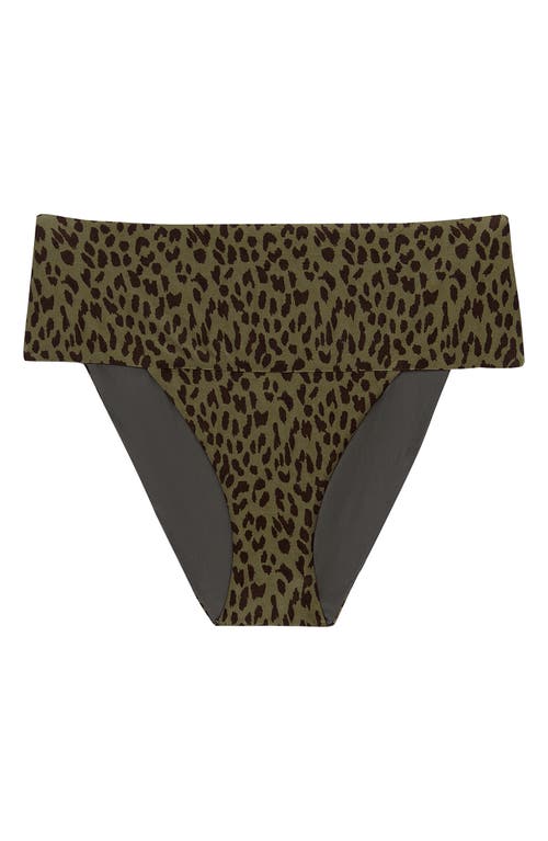 Vix Swimwear Rosewood Jessica High Waist Bikini Bottoms In Olive Multi