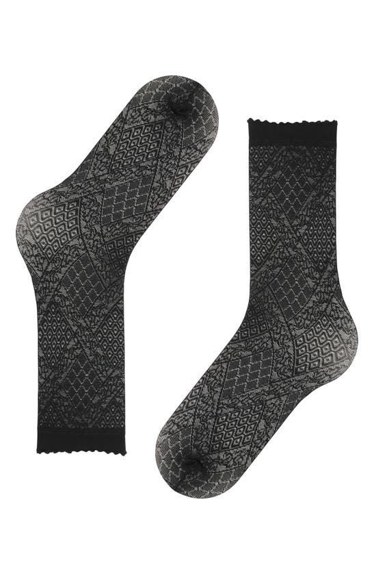 Shop Falke Ultra Romantic Lace Crew Socks In Black