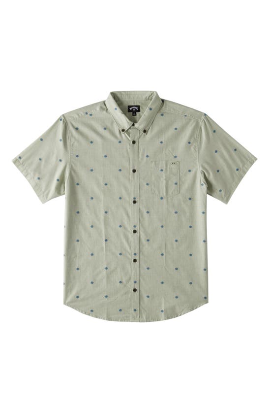 Billabong All Day Neat Jacquard Short Sleeve Button-down Shirt In Seafoam