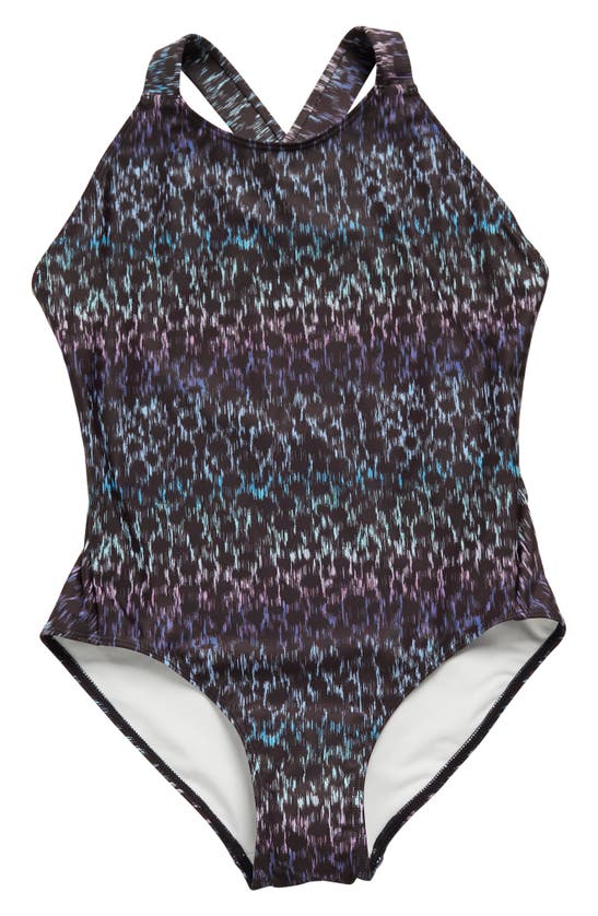 Z By Zella Girl Kids Somersault One Piece Swimsuit In Purple Whisper Rainbow Cheetah ModeSens