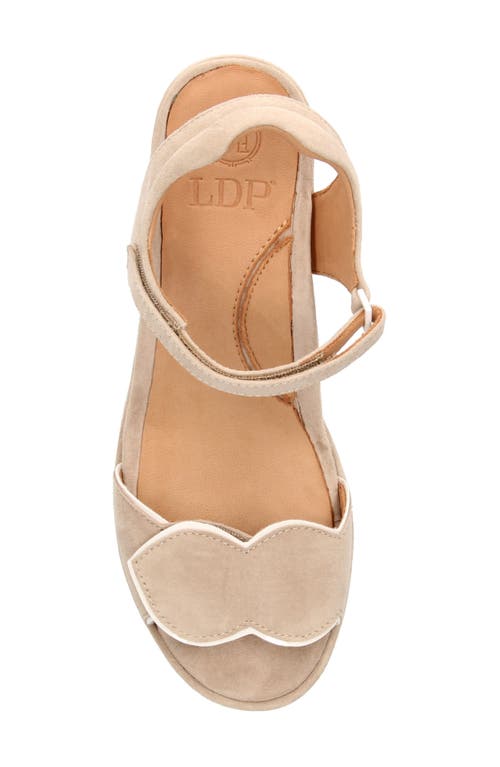 L'amour Des Pieds Marora Wedge Sandal In Taupe/white