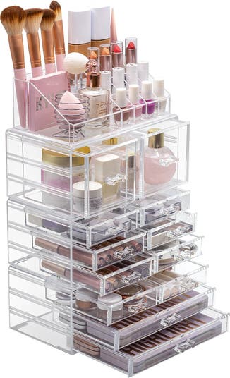 Sorbus Acrylic Makeup Organizer - Organization and Storage Case for  Cosmetics Make Up & Jewelry - Big Clear Makeup Organizer for Vanity,  Bathroom