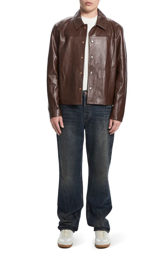 Shop Vayder Alessio Leather Jacket In French Roast
