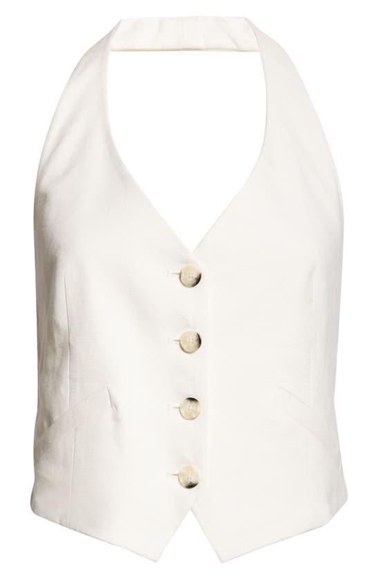 Shop Veronica Beard Arabella Linen Blend Vest In Off White