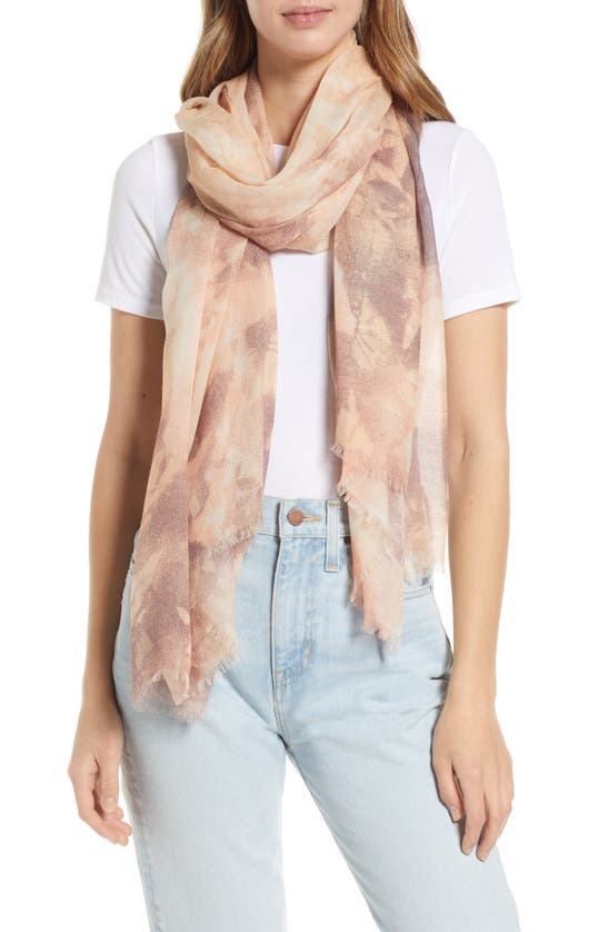 Nordstrom Print Modal & Silk Scarf In Taupe Golden Hour