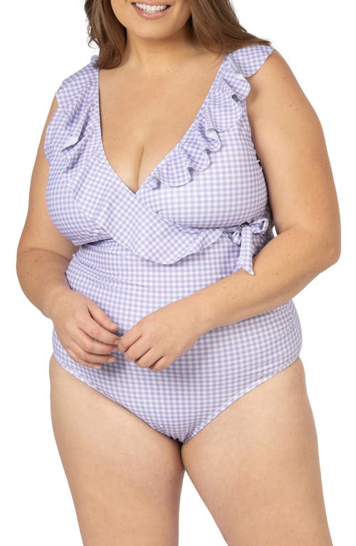 Kindred Bravely One-Piece Maternity/Nursing Swimsuit in Lavender Gingham